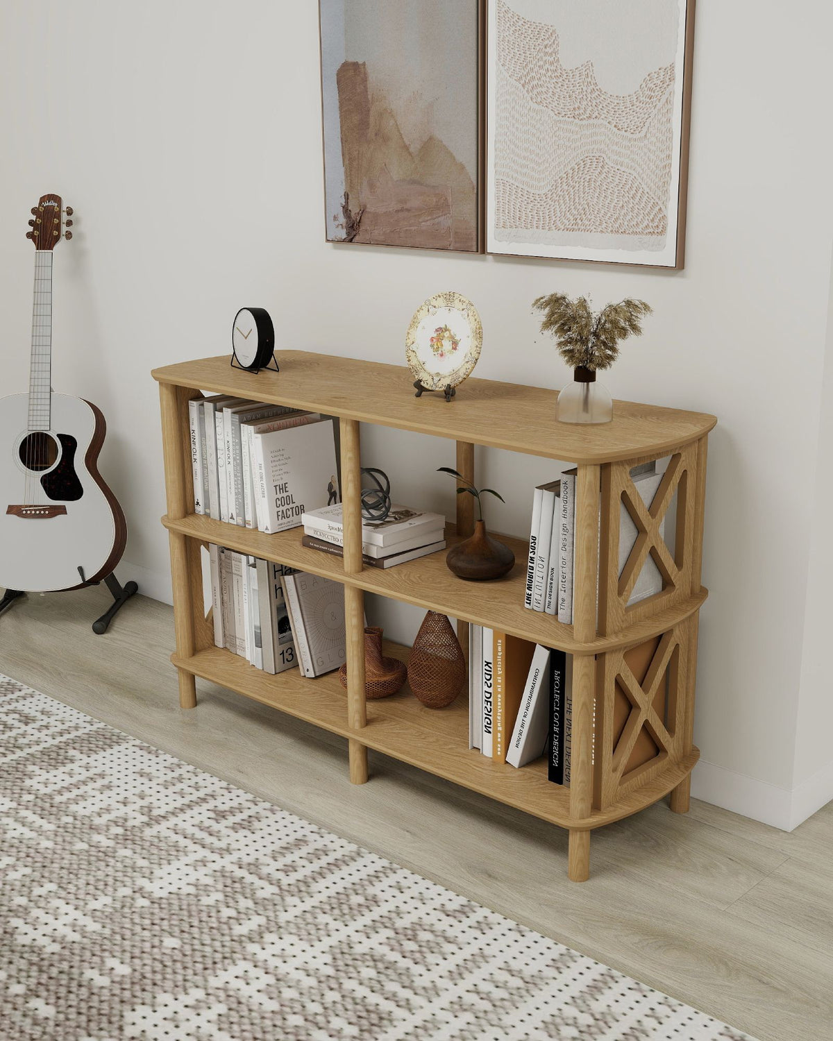 Βιβλιοθήκη Rineia Δρυς 80x38x79 εκ. MDF