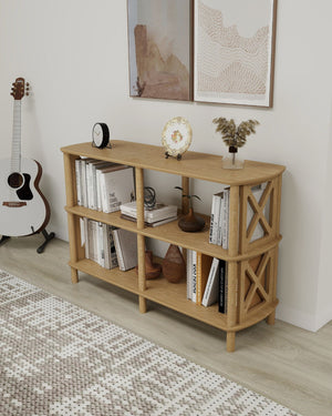 Βιβλιοθήκη Rineia Δρυς 80x38x79 εκ. MDF