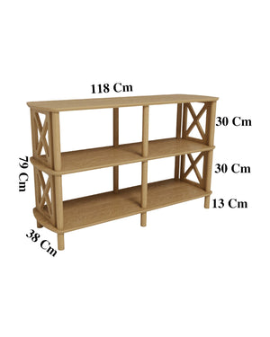 Βιβλιοθήκη Rineia Δρυς 80x38x79 εκ. MDF