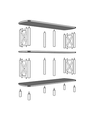 Βιβλιοθήκη Rineia Δρυς 80x38x79 εκ. MDF