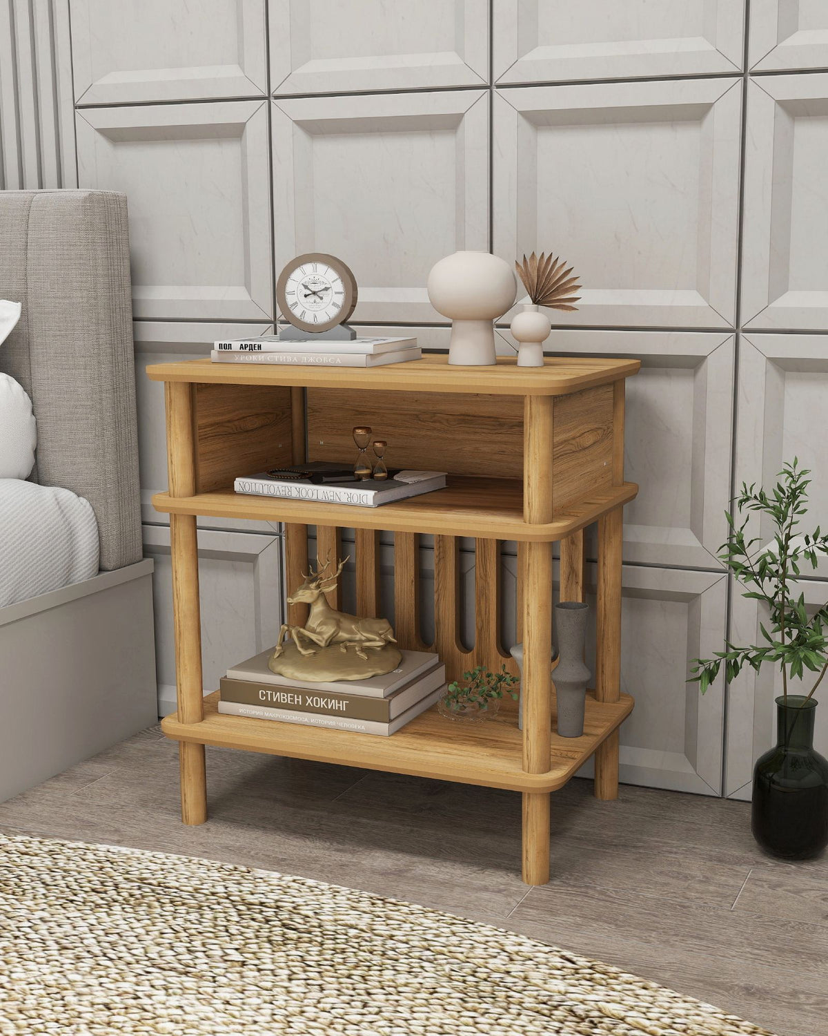 Βοηθητικό Τραπεζάκι Agiassos Δρυς 58x38x64 εκ. MDF