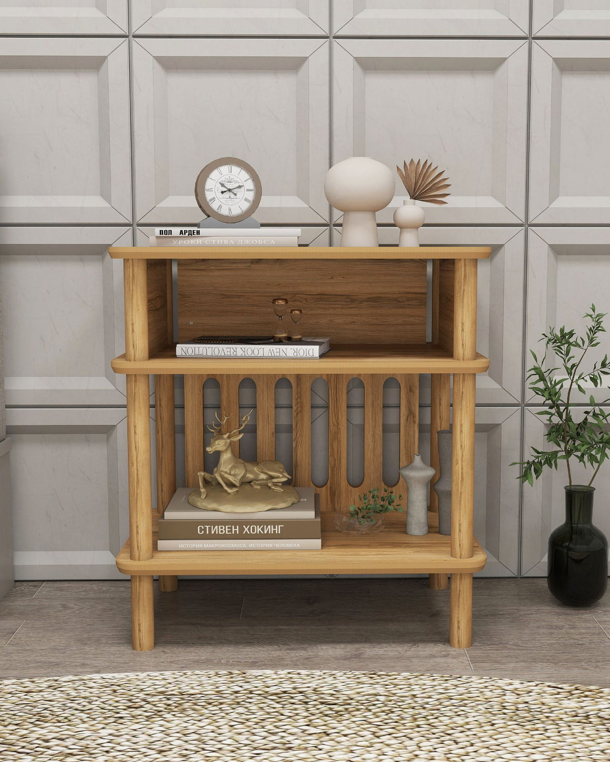 Βοηθητικό Τραπεζάκι Agiassos Δρυς 58x38x64 εκ. MDF