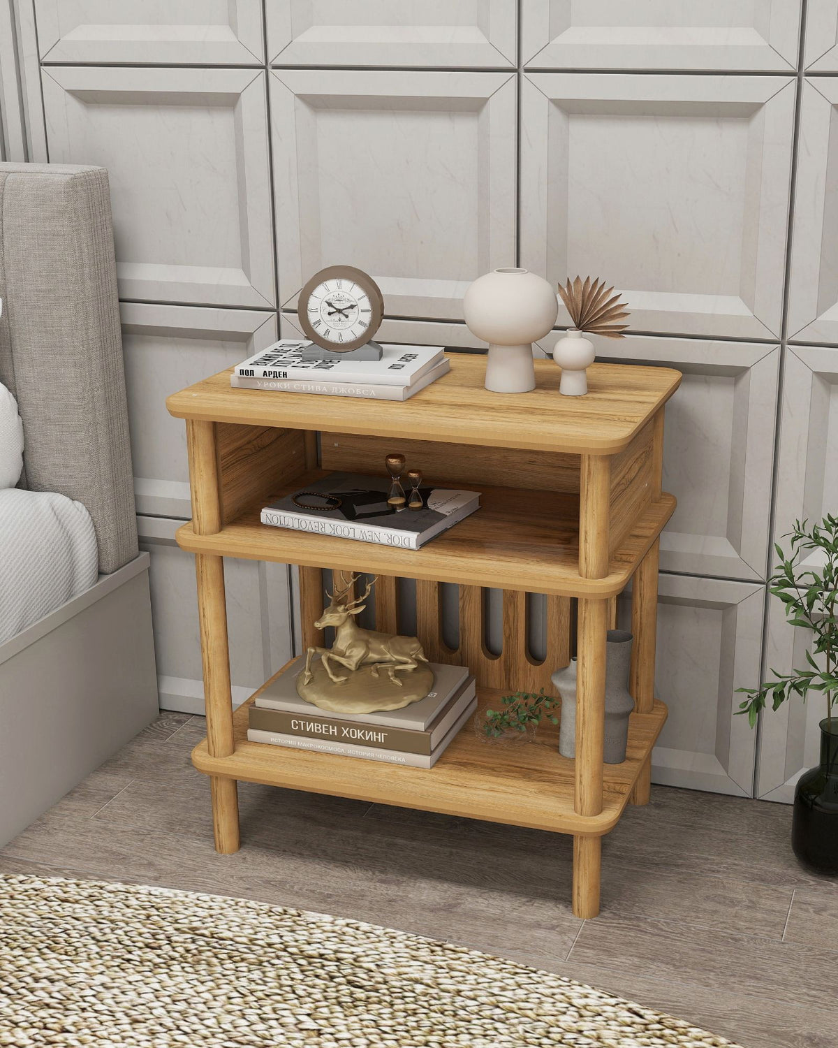 Βοηθητικό Τραπεζάκι Agiassos Δρυς 58x38x64 εκ. MDF