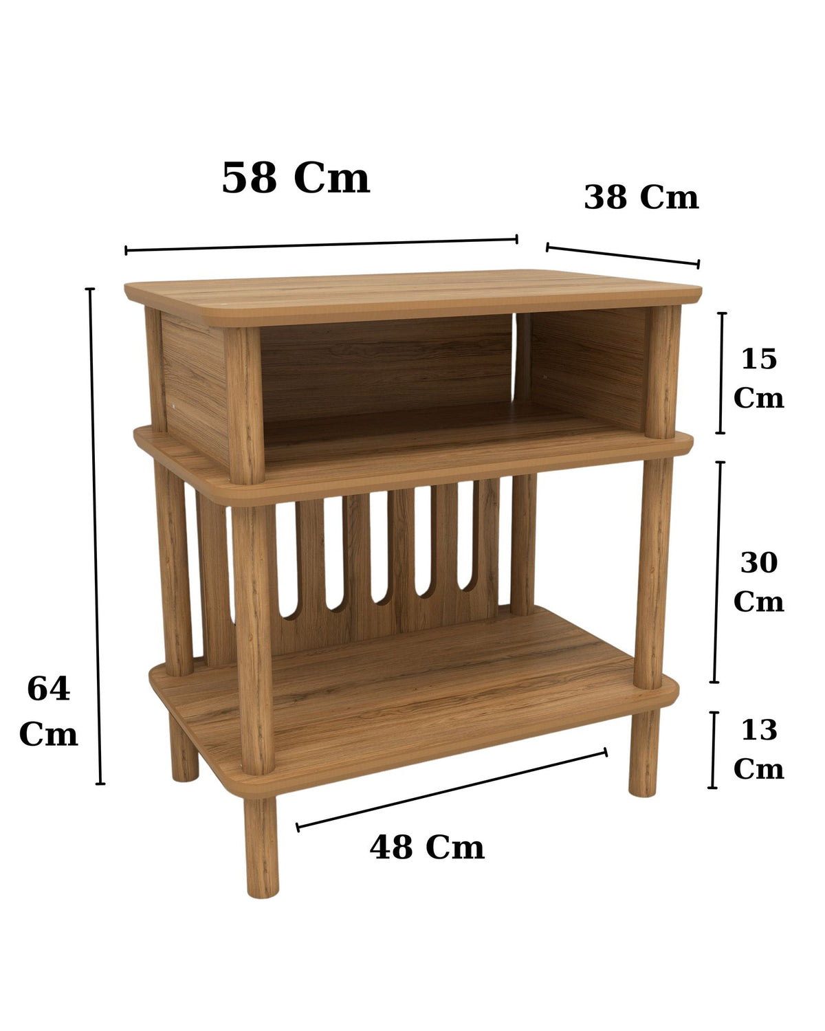 Βοηθητικό Τραπεζάκι Agiassos Δρυς 58x38x64 εκ. MDF