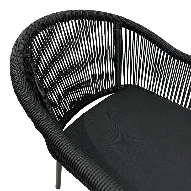 Πολυθρόνα αλουμινίου Legana  ανθρακί σκελετός- rattan 56x66x82εκ - Pakobazaar