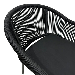 Πολυθρόνα αλουμινίου Legana  ανθρακί σκελετός- rattan 56x66x82εκ