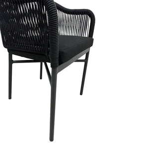 Πολυθρόνα αλουμινίου Legana  ανθρακί σκελετός- rattan 56x66x82εκ