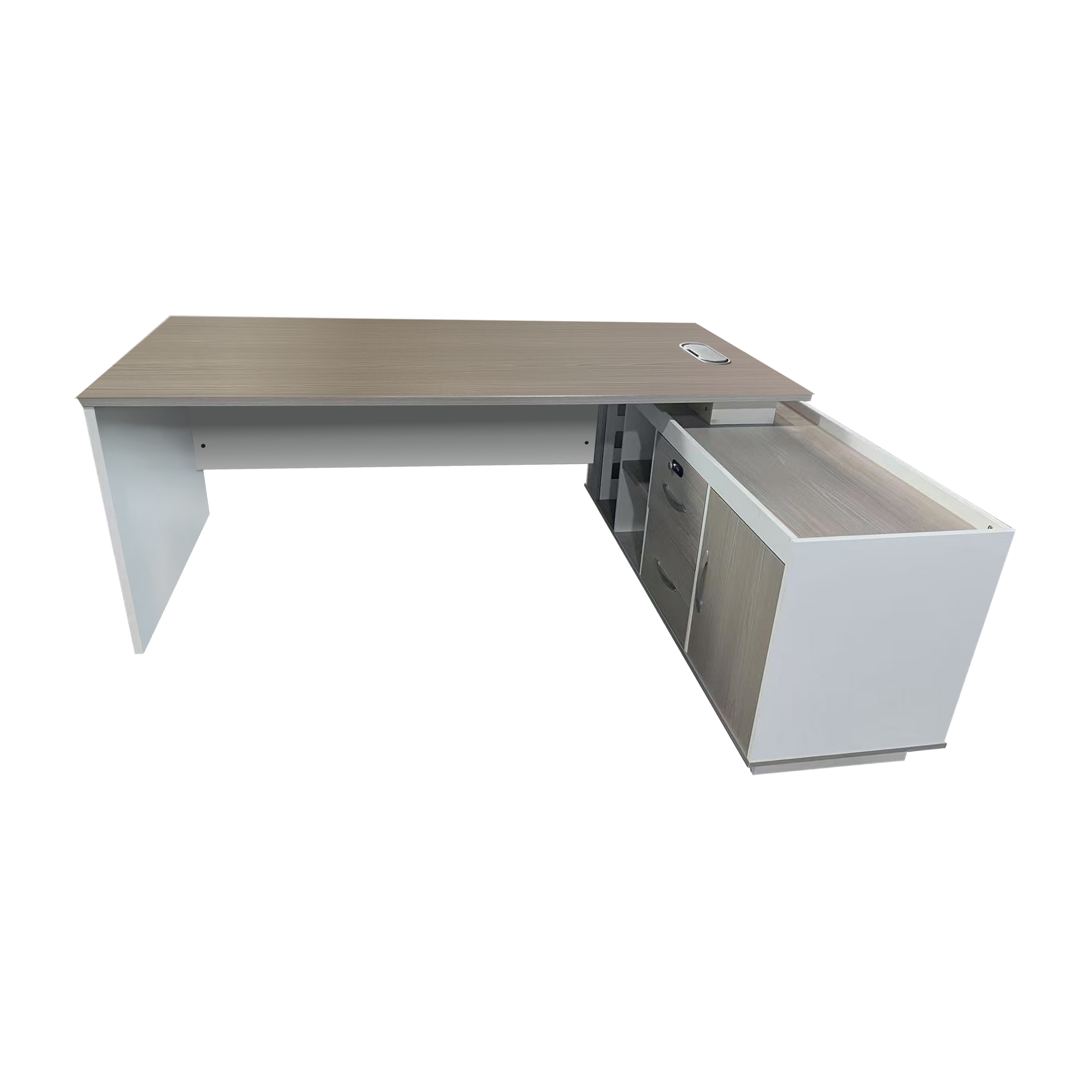 Γραφείο εργασίας επαγγελματικό αναστρέψιμο Armadi  γωνιακό σε sonoma-λευκή απόχρωση 180x80x75εκ - Image 5