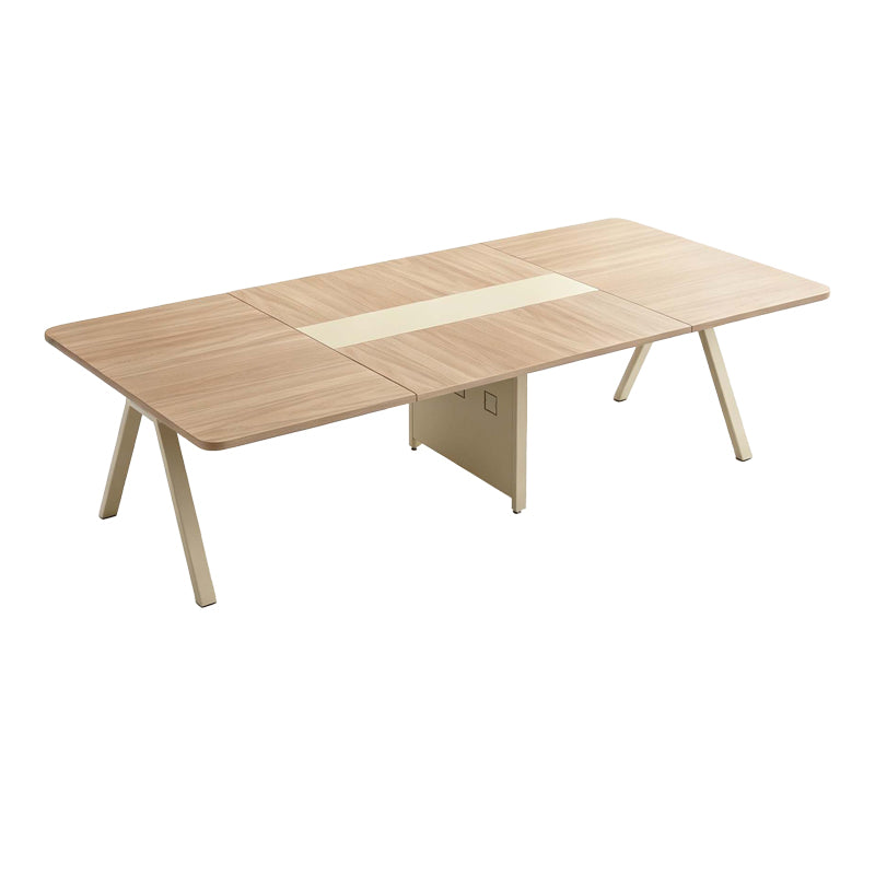 Τραπέζι συνεδριάσεων Azari  σε oak-μπεζ απόχρωση 240x120x75εκ - Pakobazaar
