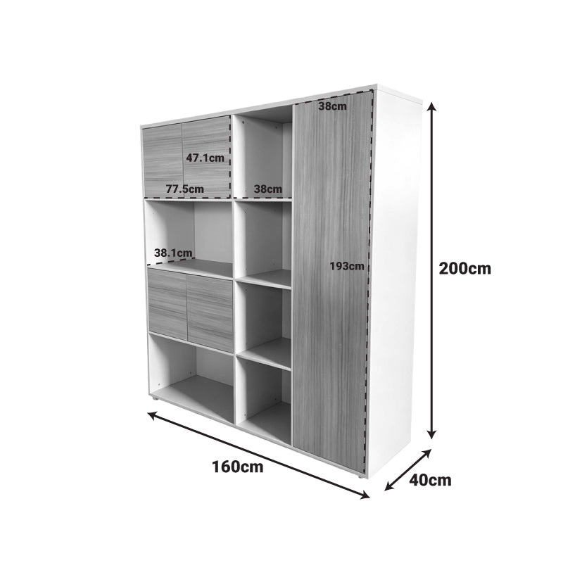 Βιβλιοθήκη γραφείου Stark  μπεζ oak 160x40x200εκ - Pakobazaar