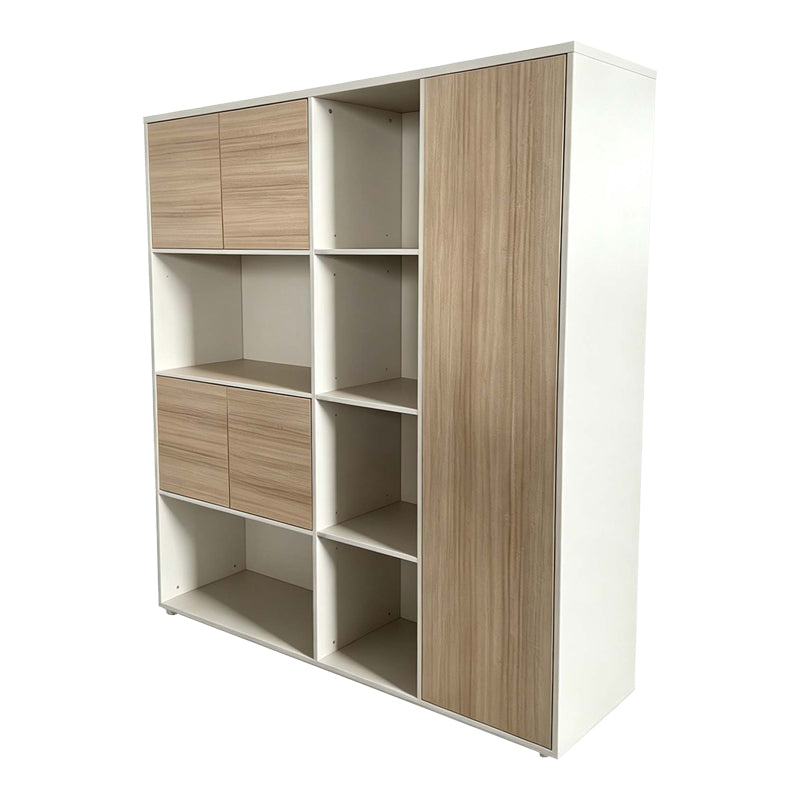 Βιβλιοθήκη γραφείου Chidi  σε oak-μπεζ απόχρωση 160x40x200εκ - Pakobazaar