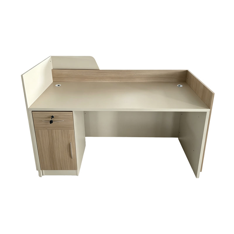 Γραφείο reception Kalu  σε oak-μπεζ απόχρωση 160x60x105εκ - Pakobazaar
