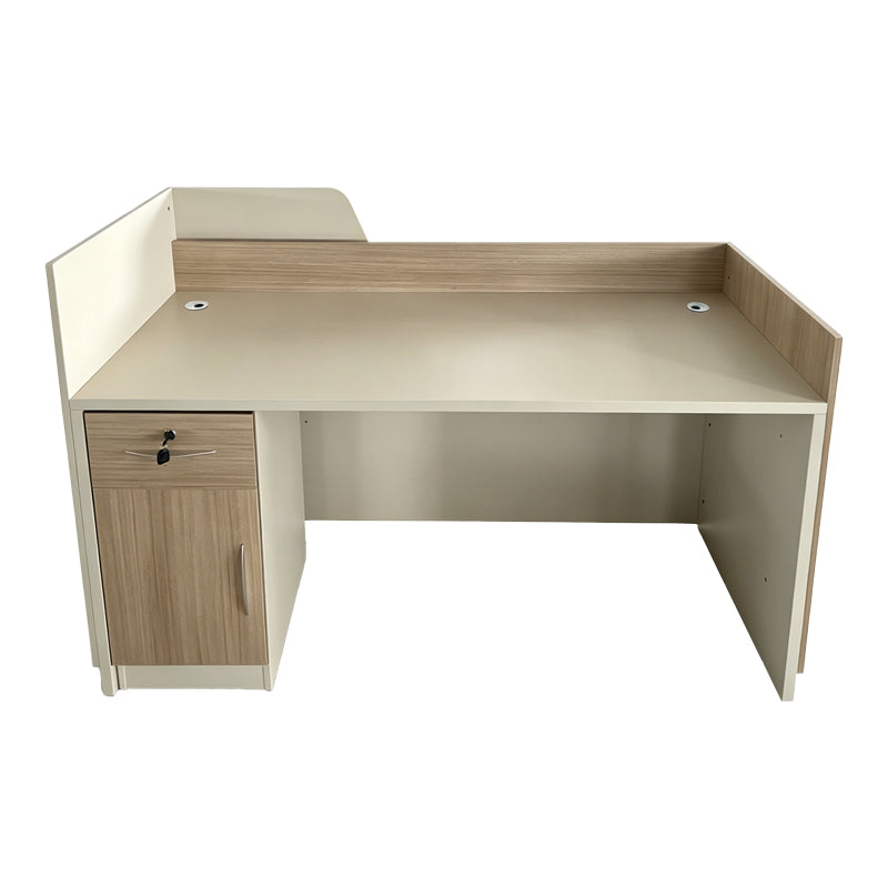 Γραφείο reception Kalu  σε oak-μπεζ απόχρωση 180x60x105εκ - Pakobazaar
