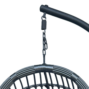 Κούνια φωλιά με βάση Cungo  μέταλλο ανθρακί pe rattan σε γκρι απόχρωση 125x105x195εκ - Pakobazaar