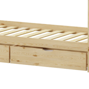 Παιδικό κρεβάτι Mellin τ. Montessori με 2 συρτάρια  ξύλο πεύκου σε φυσική απόχρωση 90x190εκ - Pakobazaar