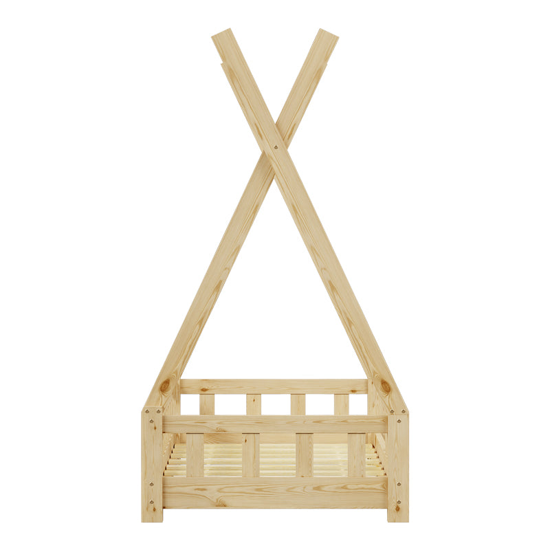 Παιδικό κρεβάτι Noam τ. Montessori με κιγκλίδωμα  ξύλο πεύκου σε φυσική απόχρωση 70x140εκ - Pakobazaar