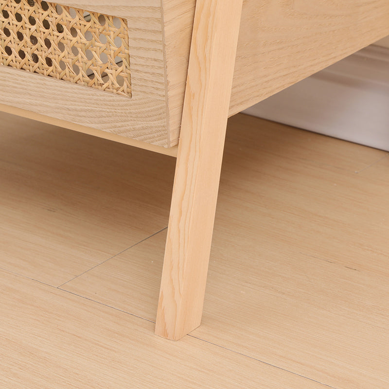 Ραφιέρα επιδαπέδια 3όροφη Scandy  mdf-rattan σε φυσική απόχρωση 44x37x110εκ
