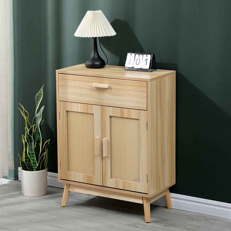 Μπουφές Scandy  ξύλο πεύκου-rattan σε φυσική απόχρωση 60x30x80εκ