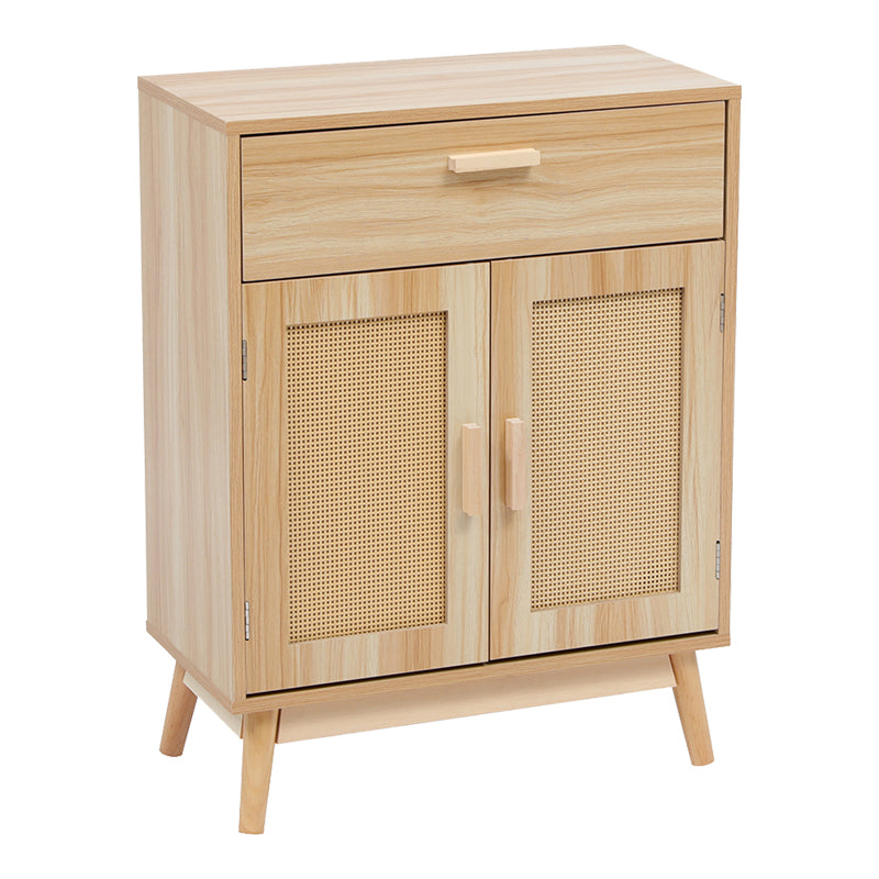Μπουφές Scandy  ξύλο πεύκου-rattan σε φυσική απόχρωση 60x30x80εκ