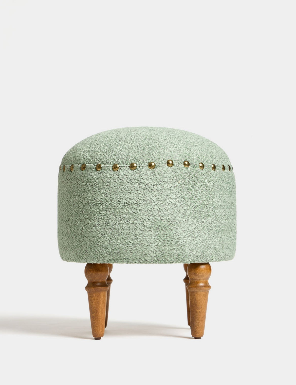 Σκαμπό Πουφ Poros Matcha - Καρυδί 38x38x48 εκ.