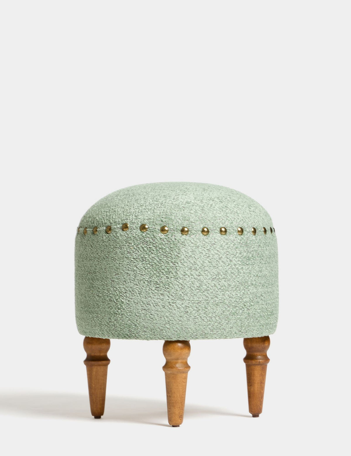 Σκαμπό Πουφ Poros Matcha - Καρυδί 38x38x48 εκ.