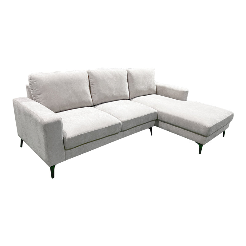 Γωνιακός καναπές Menande  αριστερή γωνία με ιβουάρ ύφασμα 248x173x89εκ