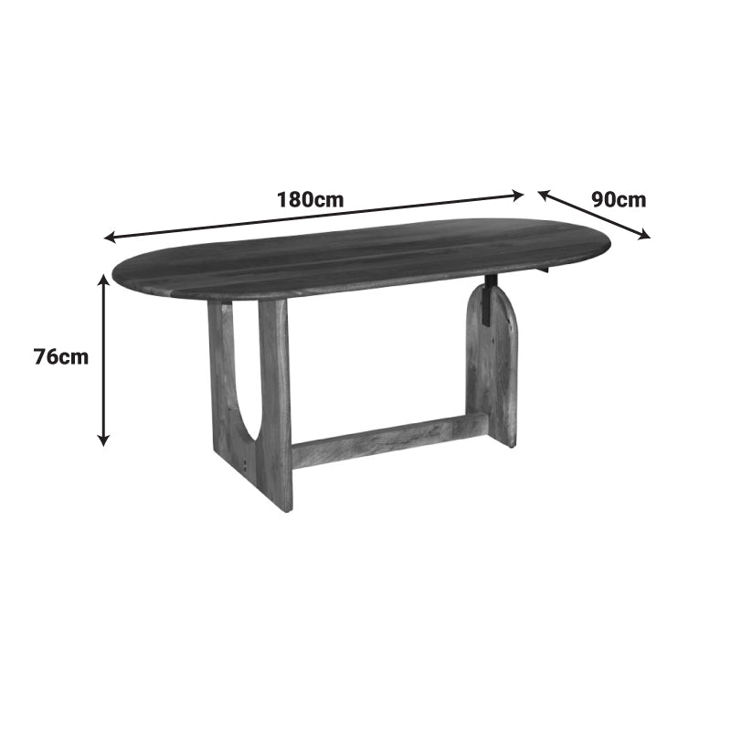 Τραπέζι Jenkou  μάνγκο ξύλο σε φυσική απόχρωση 180x90x76εκ - Pakobazaar