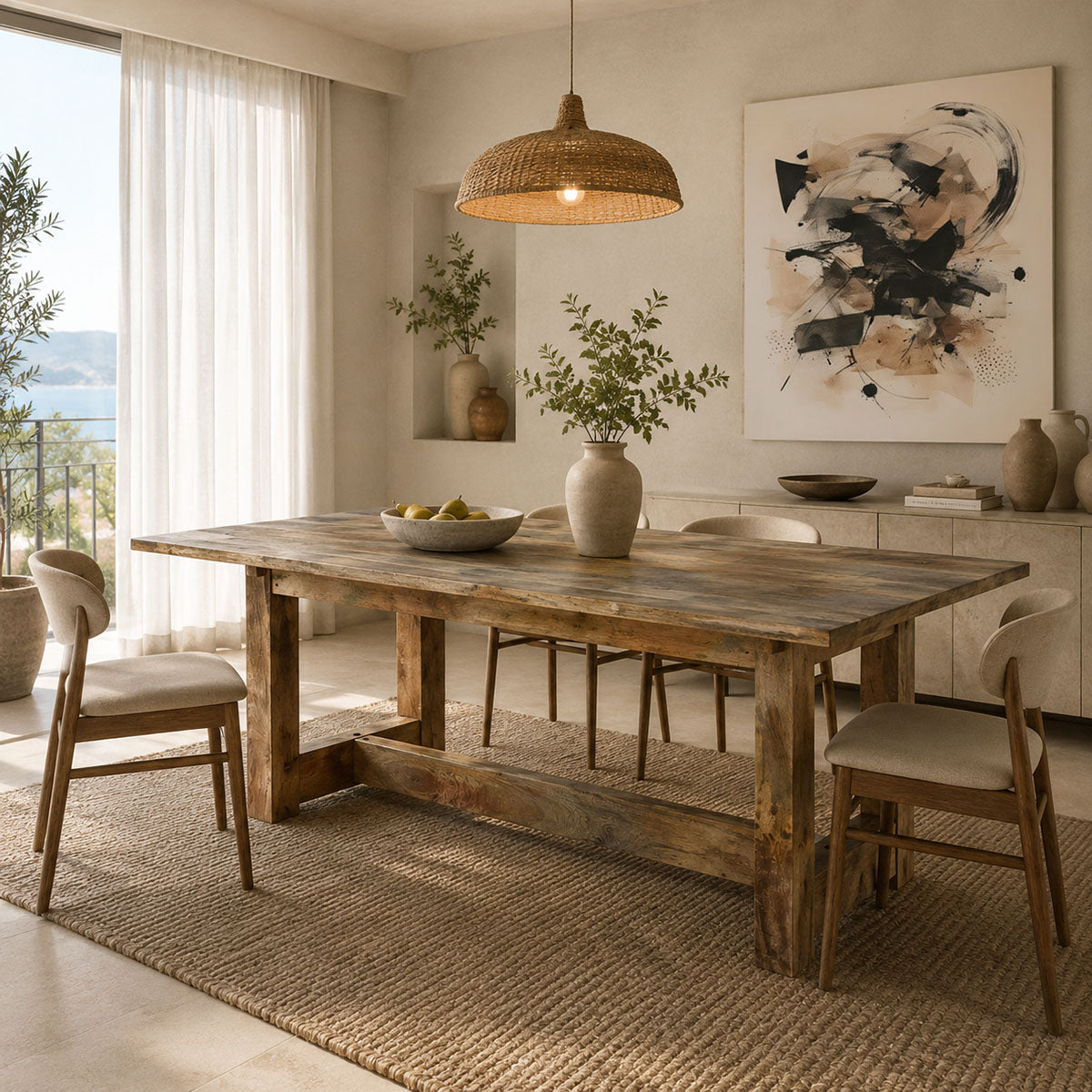 Τραπέζι Senza  μάνγκο ξύλο σε φυσική απόχρωση 180x90x76εκ - Pakobazaar