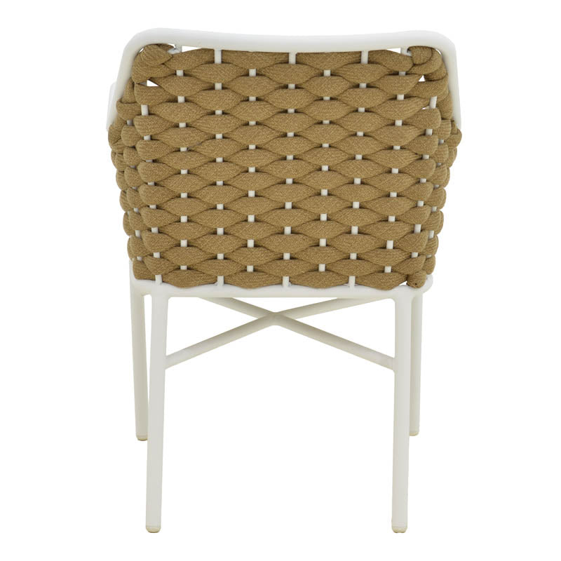 Πολυθρόνα Ortegia  αλουμίνιο με λευκό σκελετό- χακί σχοινί 57x62x82εκ - Image 6