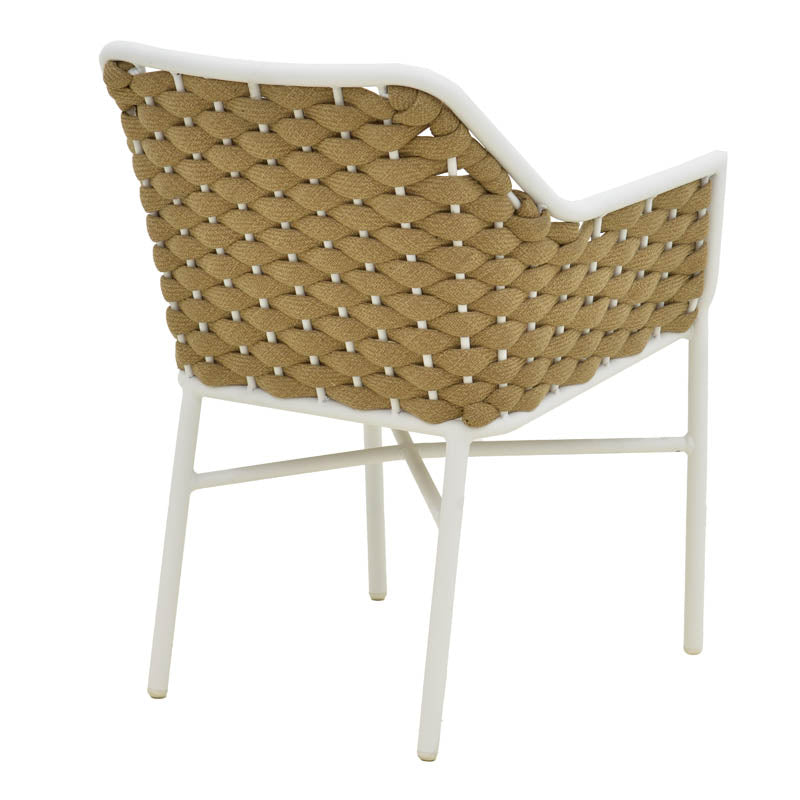 Πολυθρόνα Ortegia  αλουμίνιο με λευκό σκελετό- χακί σχοινί 57x62x82εκ - Image 7