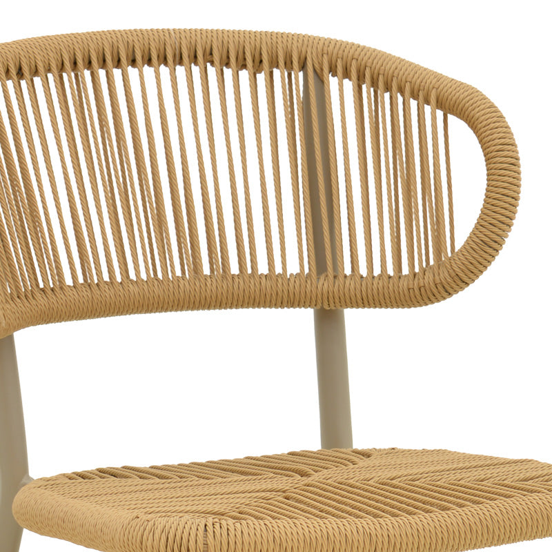 Καρέκλα στοιβαζόμενη Agus  αλουμίνιο καφέ-pe rattan σε φυσική απόχρωση 55x63x77εκ - Pakobazaar