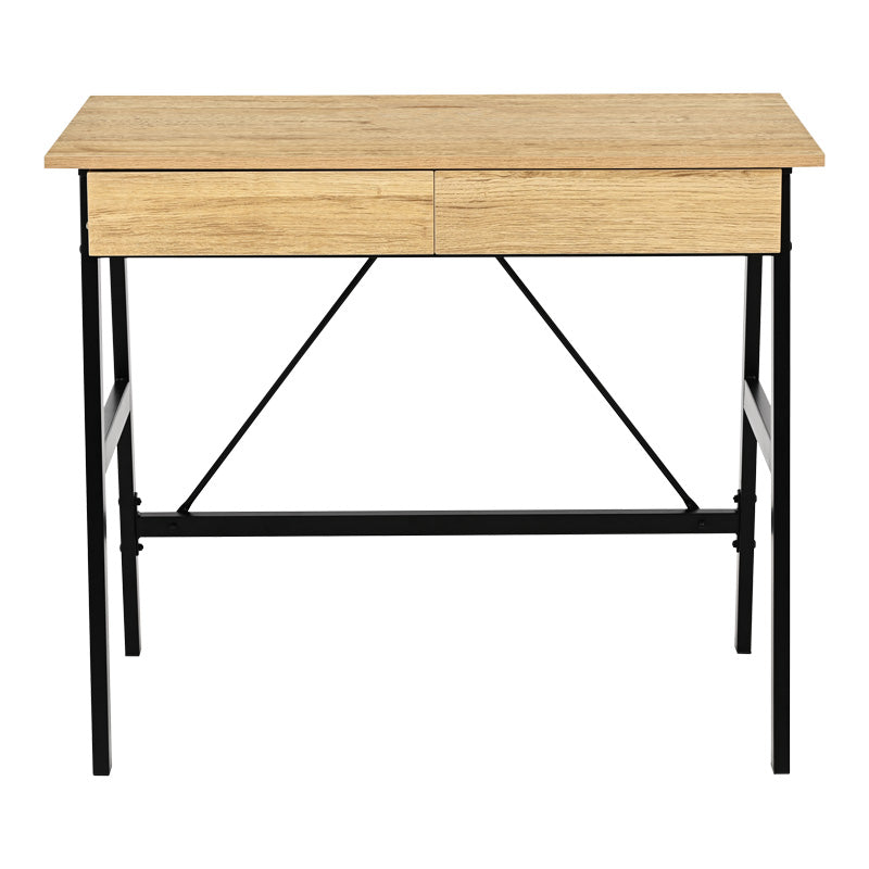Γραφείο εργασίας Lione  με συρτάρια σε oak απόχρωση με πόδι μαύρο μέταλλο 90x50x75εκ