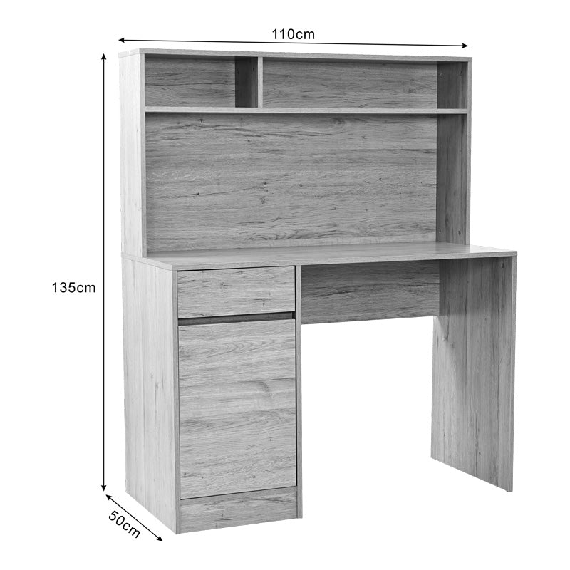 Γραφείο εργασίας Secreta  με ράφι σε oak απόχρωση 110x50x135εκ - Pakobazaar