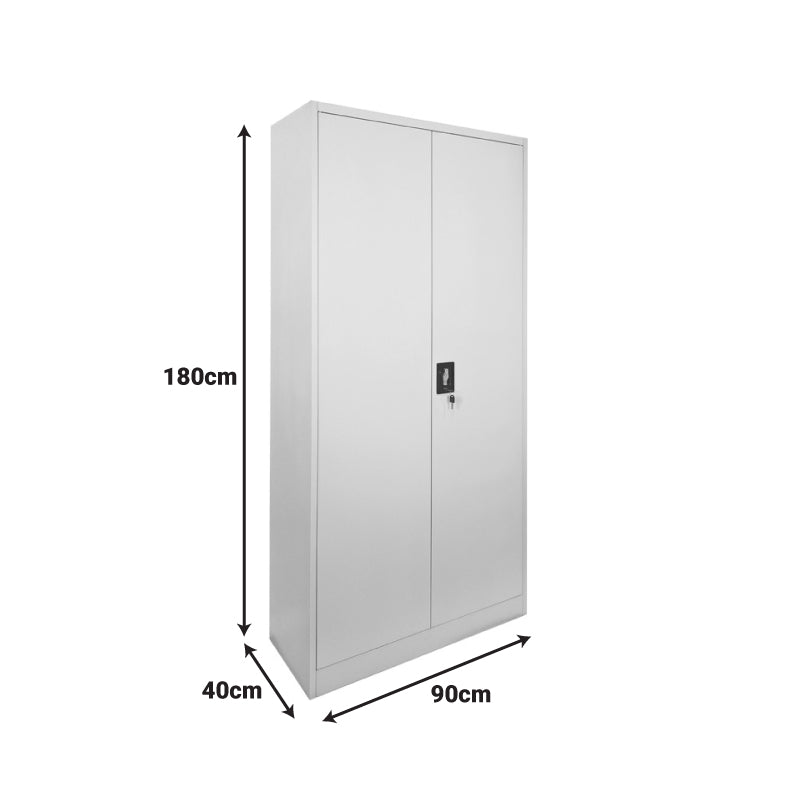 Μεταλλική ντουλάπα Ugren  ανοιχτό γκρι 90x40x180εκ - Pakobazaar