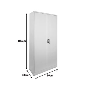 Μεταλλική ντουλάπα Ugren  ανοιχτό γκρι 90x40x180εκ - Pakobazaar