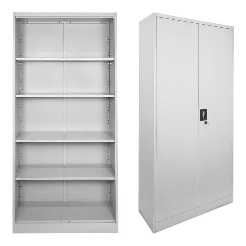Μεταλλική ντουλάπα Ugren  ανοιχτό γκρι 90x40x180εκ - Pakobazaar