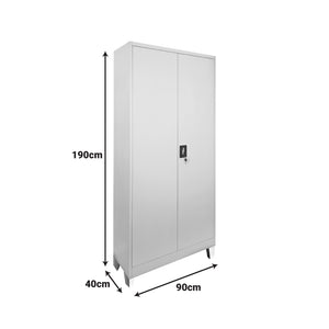 Μεταλλική ντουλάπα Ugren  ανοιχτό γκρι 90x40x190εκ - Pakobazaar