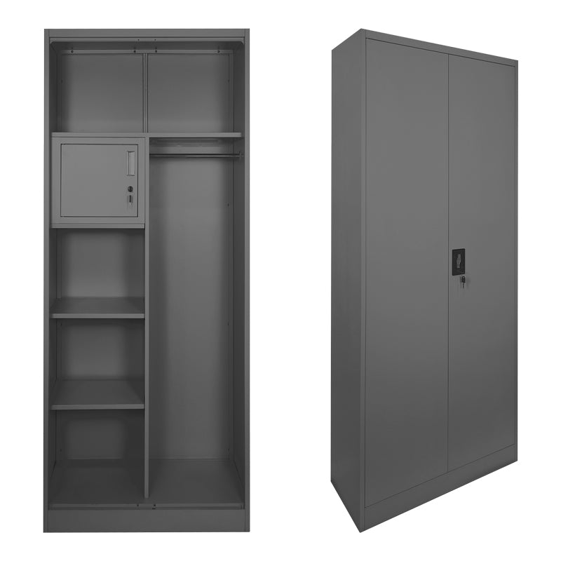 Μεταλλική ντουλάπα Zogi  με χώρισμα ανθρακί 70x40x180εκ - Pakobazaar