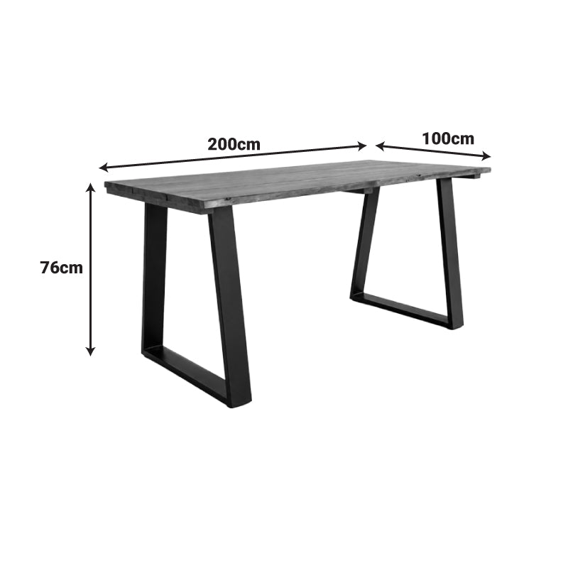 Τραπέζι Miles  μασίφ ξύλο ακακίας καρυδί 200x100x76εκ