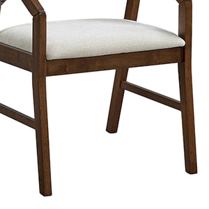 Πολυθρόνα Livia  rubberwood σε καρυδί-εκρού απόχρωση 47.5x54.5x78εκ - Image 4