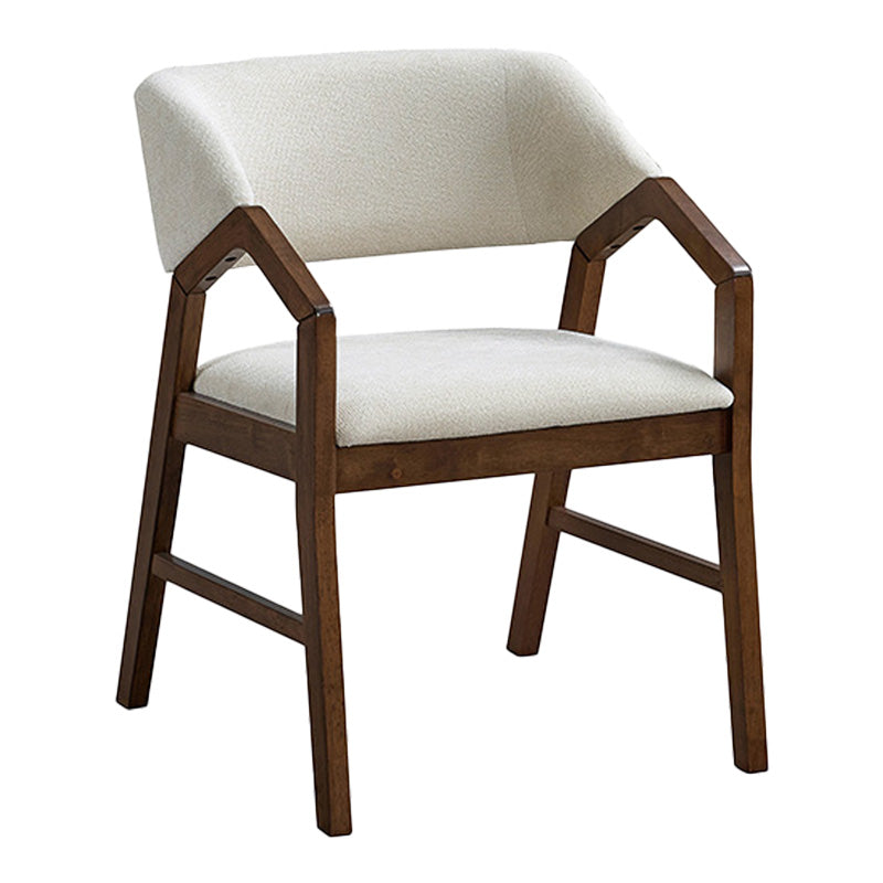 Πολυθρόνα Livia  rubberwood σε καρυδί-εκρού απόχρωση 47.5x54.5x78εκ - Image 1