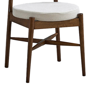 Καρέκλα Raudi  rubberwood σε καρυδί-εκρού απόχρωση 45.5x45.5x81εκ - Image 4
