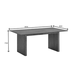 Τραπεζαρία Eleganza-Raudi  σετ 7τεμ mdf σε καρυδί-εκρού απόχρωση 180x99x75.8εκ - Pakobazaar