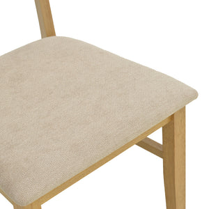 Καρέκλα Raffles  rubberwood με pe rattan και γκρι μπεζ ύφασμα 47x48x83.5εκ - Pakobazaar