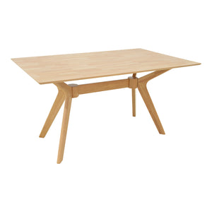 Τραπεζαρία Raffles  σετ 7τεμ rubberwood με pe rattanσε φυσική απόχρωση 150x90x76εκ - Pakobazaar