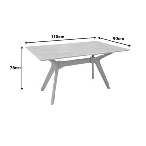Τραπεζαρία Raffles  σετ 7τεμ rubberwood με pe rattanσε φυσική απόχρωση 150x90x76εκ - Pakobazaar