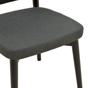 Καρέκλα Siena  μαύρο ύφασμα και rubberwood 48x50x81εκ