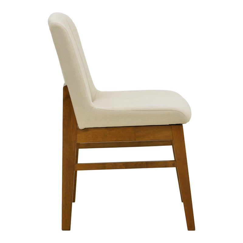 Καρέκλα Dalby  εκρού ύφασμα καρυδί rubberwood 50x45x85,5εκ