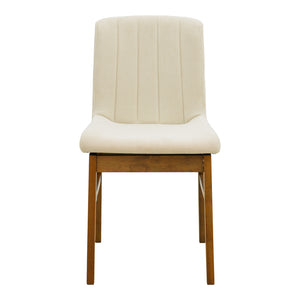 Καρέκλα Dalby  εκρού ύφασμα καρυδί rubberwood 50x45x85,5εκ