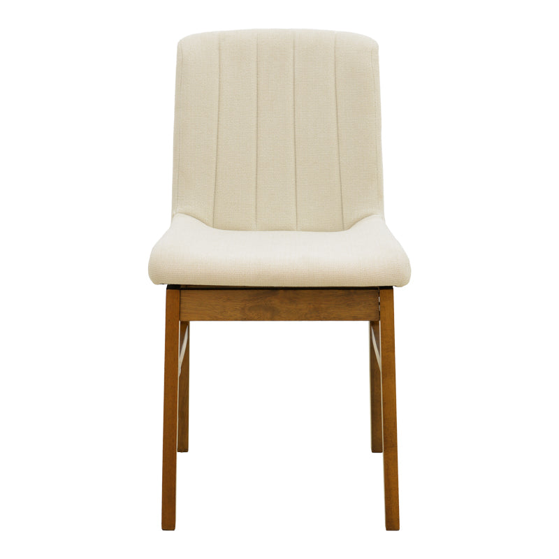 Καρέκλα Dalby  εκρού ύφασμα καρυδί rubberwood 50x45x85,5εκ